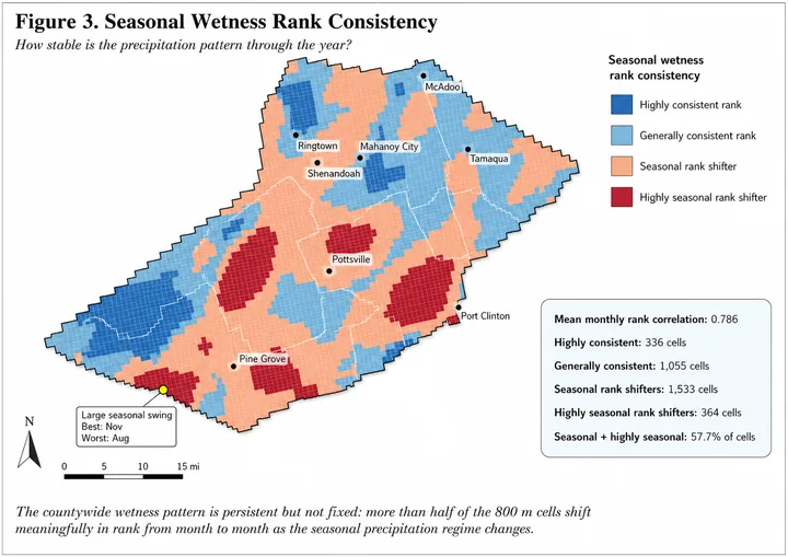 Seasonal Wetness Rank Consistency