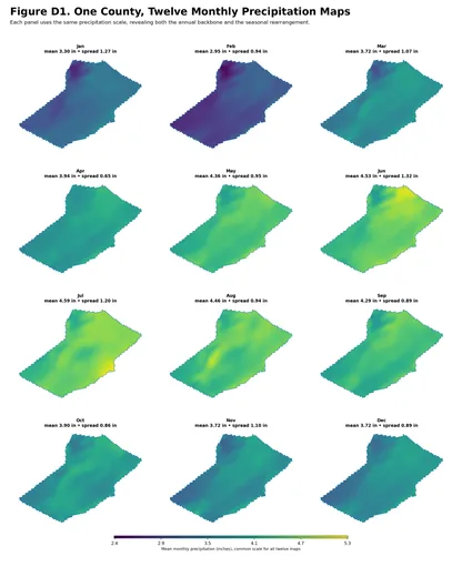 Twelve Monthly Precipitation Maps